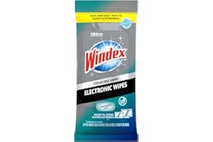Windex Toallitas de limpieza electrónicas, toallitas prehumedecidas para televisores, teléfonos y otros dispositivos electrónicos, resellables para un bloqueo de frescura, 25 unidades