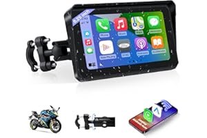 VTOPEK 2025 Motorcycle CarPlay Screen & Android Auto 6.25'' Wireless Apple Carplay Screen IP67 Waterproof GPS Navigation System for Motorbike with Touchscreen Bluetooth Anti-Glare Siri/Google Voice Control