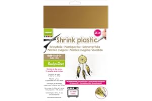 Vaessen Creative Shrink Lámina de Plástico Retráctil, Dorado, A4 (21 x 30 cm)