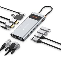 Baseus Docking Station USB C, 12 in 1 Hub USB C Doppio 4K60Hz HDMI e Displayport, PD 100W, 3