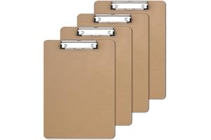 ‎ZCZN ZCZN Klemmbrett A4, 4 Stück stapelbare Schreibbrett mit Metallklammer, Zwischenablage für Studenten, Büro