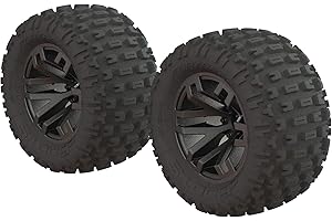 ARRMA Dboots 'Fortress MT' zestaw opon klejony Gun Metal (2)