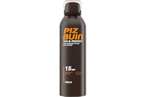 ‎PIZ BUIN Piz Buin Tan & Protect Tan Intensifying Sun Spray LSF 15, schnell einziehendes Bräunungsbeschleuniger Sonnenspray mit Sonnenschutz (1 x 150 ml)