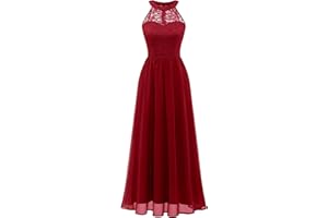 Wedtrend Abendkleid Damen Lang Neckholder Kleid Damen Ballkleider Elegant für Hochzeit Chiffon Brautjungfernkleider