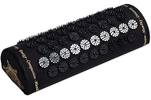 SHAKTIMAT Shakti Premium Acupressure Pillow Black Level 2, Sustainable & Durable, Relieves Stress & Tension, Promotes Relaxation & Focus, Ethically Handcrafted Acupuncture Massage Pillow in India, Cotton