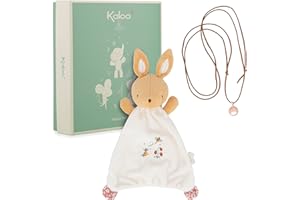 Kaloo - Coffret Doudou Lapin + Collier Bola - Idéal Cadeau naissance - Cadeau grossesse - Douceur et harmonie dès la Grossesse - Matières recyclées et design raffiné - Boîte Cadeau - K210012