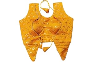 TreegoArt Fashion Damska bluzka Tussar jedwabna bez rękawów gotowa bluzka w stylu kurtki dla sari i Lehenga Choli