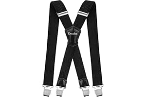 Decalen Bretelles Homme Larges Réglable Élastique Extra Fort 4 Clips en forme X