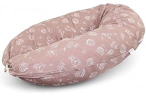 HOBEA-Germany Almohada de Lactancia XXL Almohada de posicionamiento Almohada para Embarazadas Almohada para Dormir de Lado Grande (Habitante del Bosque - Cappuccino)