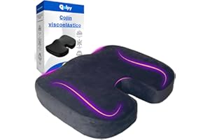 Qalpy Cojín para el Dolor de Coxis - Cojin Viscoelastico para Silla de Oficina, Silla de Ruedas, de Asiento sin Dolor de Coxis - Ergonómico Cojin Coxis - ojin Fractura- Cojin Fistula