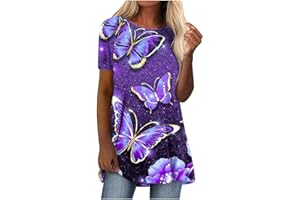 AMhomely Womens Tops Shirt Plus Size SaleFashion Woman Causal Round Neck Printing Blouse Short Sleeve T-Shirt Summer Tops Oversize Loose Tunic UK Size Elegant Twisted Sweatshirt for Ladies