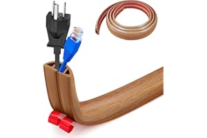 MEYUXG Floor Cord Covers Channel, Floor Cable Cover Protector, 3cm x 1m Heavy Duty Wire Cover, Protect Cables and Prevent Trip Hazards, Suitable for All Power Cords, Home, Warehouse, School(Yellow Oak Grain)