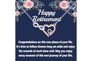 KEYCHIN Collar de jubilación con tarjeta de mensaje, compañero de trabajo, regalos jubilados, joyería de jubilación, regalos de despedida para compañeros de trabajo, amigos, profesores, familia