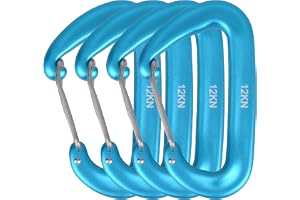 Azarxis Carabiner 12KN with D-Shaped Aluminum Clips, Light and Strong for Outdoor Camping Hammock, Dog Leash, Water Bottle, Backpack and as a Keychain