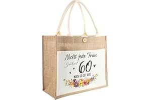 Ysound Geschenk für 60. Geburtstag Frauen Jutetasche - Nicht jede Frau sieht mit 60 noch so gut aus - Jute Einkaufstasche Damen - Jute Shopper Bag Geschenk für Frauen Mama Oma zum 60. Geburtstag