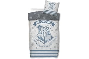 SKYBRANDS Harry Potter - Juego de funda nórdica y funda de almohada (135 x 200 cm, 80 x 80 cm, 2 piezas, reversible, algodón Hogwarts)
