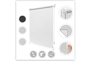 ‎LICHTBLICK Lichtblick Verdunklungsrollo ohne Bohren Thermorollo Klemmfix Hitzeschutz Sichtschutz Wandmontage Deckenmontage Rollo für Fenster Weiß, 60 cm x 150 cm (B x L)