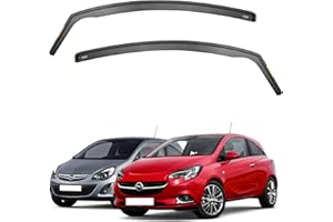 ISPEED Wind Deflectors For Vauxhall Corsa D/E 2006-2019 3 Door Hatchback 2pc Set - Keep Your Car Ventilated in Rain - Reduce Wind Turbulence - Tinted In-Channel Type