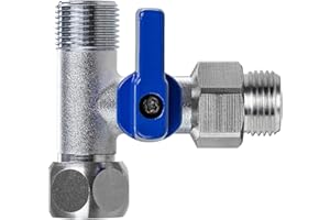 NEUES WASSER GROUP Absperrhahn, T-Adapter, 3/8 Zoll AG x verschiedene x 3/8 Zoll ÜM für Wasserfilter, Umkehrosmose, seitliche Kühlschränke, Kaffeemaschine