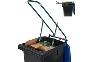 Relaxdays bidone della Spazzatura, compressore, plastica, pressa per rifiuti Domestici, Acciaio, Verde Compattatore, Trash Compactor, Manuale, 1 pz