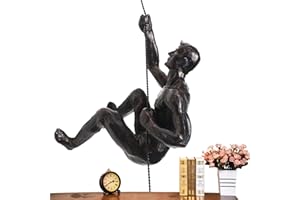 Genikeer Felsenkletterer Wandbehang Skulptur Dekofigur | Climbers Wanddeko Für Dekoration | Herren Wanddekoration Kunst Skulptur | Wandschmuck Skulptur Kletterer Figur Für Zuhause, Wanddekoration