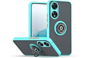 XINYEXIN Funda para OPPO A78 5G, Funda con Soporte de Anillo, TPU + PC Translúcido Anti- Arañazos Carcasa Protectora Antigolpes Case Cover - Azul Cielo
