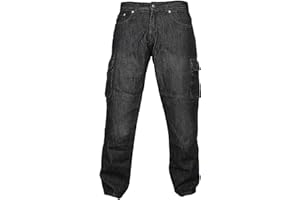 newfacelook Hommes Motorcycle Moto Pantalon Motards Jeans Renforcée Aramide Protection Color Noir Size
