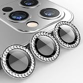 iPhone 15 Pro/iPhone 15 Pro Max Diamond Stone Lens Protector Premium Quality and Appearance Silver Color