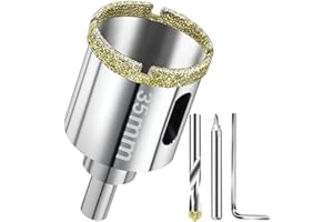 GA1FSL Scie cloche diamantée 35mm - Foret trépan diamant brasé sous vide pour granit, marbre, verre, céramique, porcelaine et carrelage dur - Foret de centrage inclus