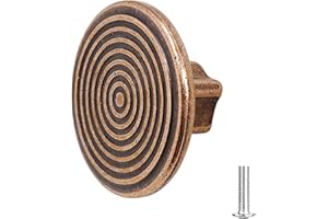 Decoranddecor 40mm Rounded Circle Knob Polished Nickel Black Matt Rose Gold Antique Copper Cream Door Pull Handle Kitchen Cupboard Cabinet Drawer (40mm - One Screw Hole, Antique Copper)