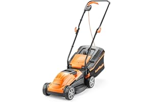 LawnMaster 1200W Electric Lawn Mower with 32cm cutting width, ideal for small lawns. With 5 adjustable cutting heights and rear roller for striped finish, 2 year guarantee