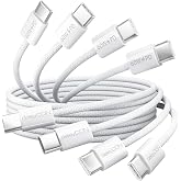 deleyCON 60W USB C Cable Set [4er Pack, 0.5M 1M 2M 3.0M] PD 3.0 USB-C to C Fast Charging for iPhone 17 16 Pro Max Air Galaxy