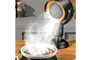 JIAWU Portable Range Hood, Desktop Range Hood with 2 Speed Exhaust Fan, Removable Washable Filter, Oil Collection Cup, Portable Kitchen Exhaust Fan for Indoor BBQ, Hot Pot (Black and