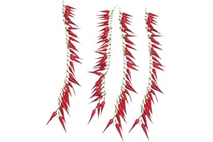 Riaxuebiy Artificial Red Chili Garland Fake Vegetable Bunch Hanging Pepper Wreath String for Home Kitchen Shop Party Show Food Display Decoration (Red Chili-4pcs)