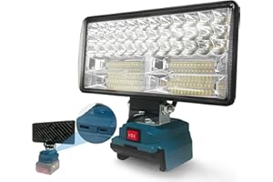 BYCPOWER Kabellose LED-Lampe für BOSCH 18V Akku, 90W 5400lm LED Arbeitsleucht Breitstrahl-Flutlicht mit USB- und Typ-C-Ladeanschlüssen, Taschenlampe für Notfälle