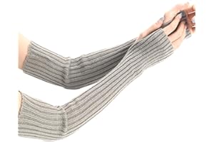 AWOCAN Lange fingerlose Handschuhe Weiche Winter Warme Handschuhe Winter Knit Armstulpen Daumenloch Handschuhe Gestrickt Warm Weben Handschuhe