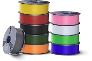 SUNLU 10KG High Speed PLA+2.0 Filament 1.75mm, Fast Printing PLA Plus 2.0 pour Imprimante 3D, Haute Vitesse et Haut Débit, Noir+Blanc+Gris+Bleu+Rouge+Jaune+Vert+Rose+Olive+Orange.