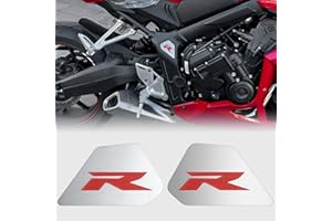 WOOGA Relleno chasis de la carrocería de la Motocicleta fit for Ho&n&da CBR 650R CB650R 19-25 Embellecedores de la Cubierta del Panel Lateral Marco Decoración de Acero Inoxidable EmblemaType R (Rojo)