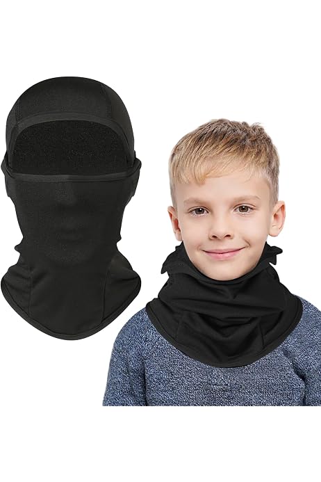 2 Cagoules D'Hiver Thermiques Pour Enfants (Rose + Bleu) - Cache-Cou, Bonnet Et Masque De Ski Integré - Pour Garçons Et Filles 5-13 Ans