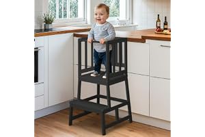 COSYLAND Lärotorn från 1 År – Montessori Learning Tower för Barn – Säkert Lärotorn från 2 År – Stabilt Småbarnstorn i –