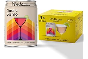 WHITEBOX COCKTAILS Single Serve Classic Cosmo Cocktail — Case Of 4 Cocktail Cans | Classic Full Strength Cosmopolitan Cocktail | Pre-mixed Cocktails Ready To Drink 4x100ml
