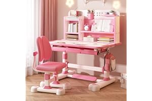 Worparsen AKTUALISIERT KINDERSCHREIBTICH, STEL Stuhl Setter, VERSTELBARER HÖHE, SCHUBTISCH MIT Geräugerer auf Rosa a