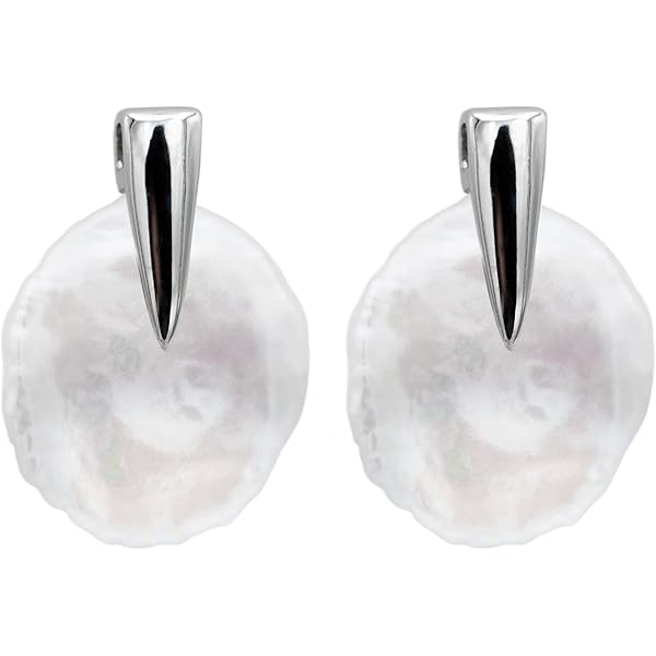 Pareloorbellen Voor Dames Zoetwater Gekweekte Keshi Parels in Wit en Grijs Door SECRET & YOU | Sterling zilver 925 | Beschikbaar in 10 Maten van 7-8 mm tot 15-16 mm