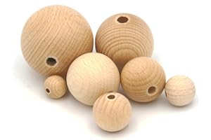 JOWE Holzkugel aus Buche 35 mm mit Bohrung 25 Stück - Kugel aus Holz made in Austria