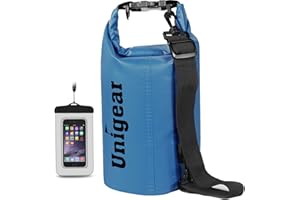 Unigear Borsa Impermeabile (2L/5L/10L/20L/30L/40L/55L) per Attività all'Aria Aperta e Sport Acquatici, Campeggio, Kayak, Pesca, con Custodia Impermeabile per Cellulare