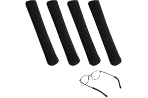 CZFDCK 4 Pcs Glasses Ear Cushions, Ear Pads for Glasses, Glasses Arm Covers, Non Slip Soft and Comfortable Eyewear Pads (Black, 9×6.4×1.5cm)