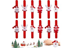 TZQFROCE 12 pulseras de peluche para Navidad, fiestas, regalos para niños, pulseras de chismes, regalos de Navidad para niños, Cloruro de polivinilo (PVC)