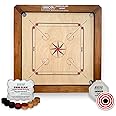 Sportz Saga Siscaa Winit Sureslam Carrom Board Full Size 35 Inch | Premium Fast Indian 29x29 Inch Ply | Includes Genius Striker, Coin Set, Top Cover, Powder | Perfect for Champions