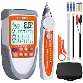 Proster RJ45 RJ11 Cable Tester with LCD Display Cable Tester 2 Modes for Voltage Continuity Polarity POE Multifunctional Line