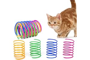 MVOLEGDE 24 Stück Katzenspielzeug Spirale, Buntes Kreatives Cat Spirale Spielzeug, Neuheit Spiralen Katzen, Kunststoff Katze Spielzeug, Katzen Langeweile Sprungfeder Spielzeugs, für Kätzchen